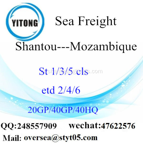 Shantou Porto Mar transporte de mercadorias para Moçambique